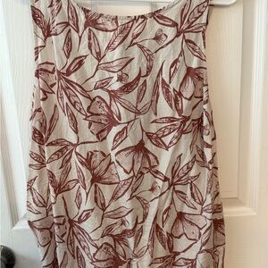 Market & Spruce Floral Print Top in Cream and Brown